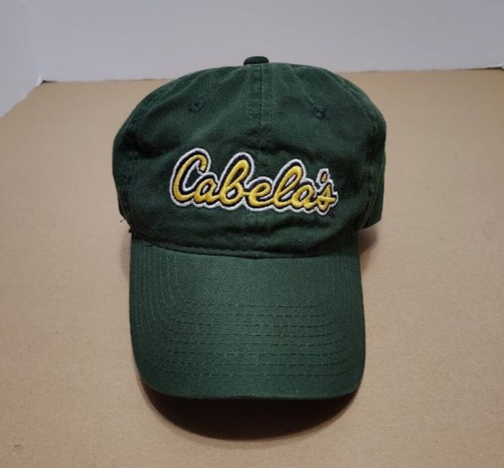 Men's Cabela's Forest Green Baseball Cap Embroidered Script Logo Adjustable
